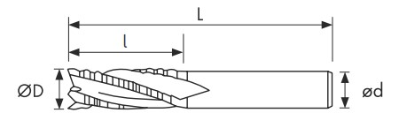 Чертеж фрезы CS430-080.190-P45C