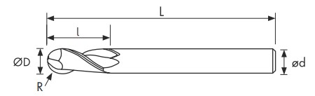 Чертеж фрезы GP230-080.160-H65C