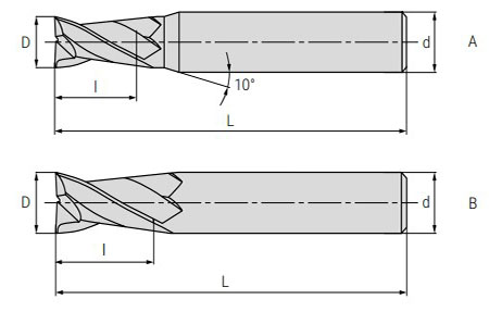 Чертеж фрезы G1-2FS-MX