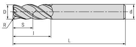 Чертеж фрезы G5-4FR-L