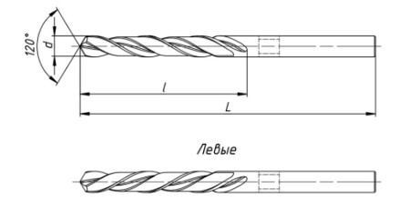 Чертеж сверла ГОСТ 10902-77