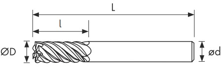 Чертеж фрезы CL645-060.250-H55C