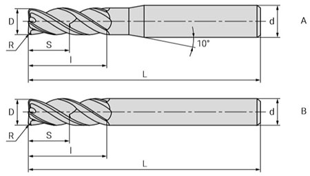 Чертеж фрезы G5-4FS-M