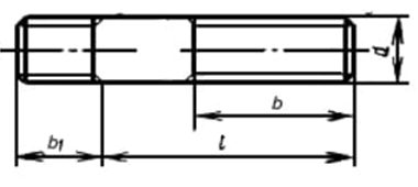 Чертеж шпильки ГОСТ 22034-76 с размерами