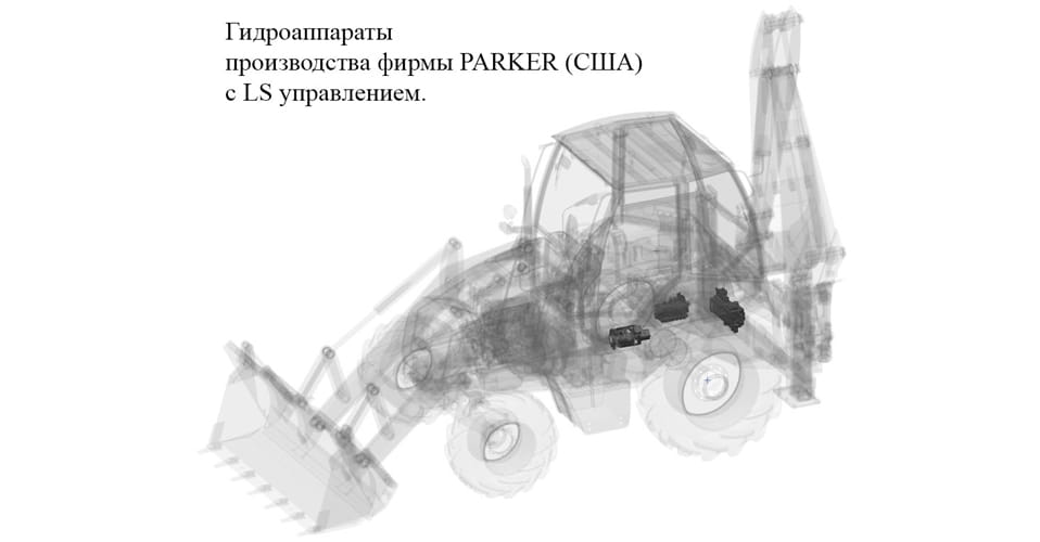 Схема гидросистемы экскаватора-погрузчика АМКОДОР 732