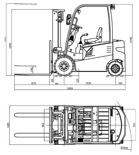 Электропогрузчик вилочный AMKODOR EF250-S30