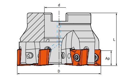 Чертеж корпуса фрезы M290.050B22.1205C