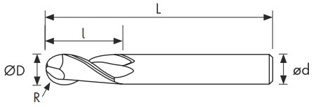 Чертеж фрезы G230-020.040-H55C