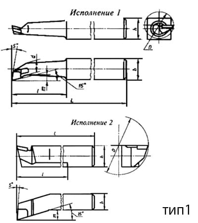 Чертеж резца ГОСТ 18883-73