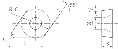 Чертеж пластины DCGT11T304