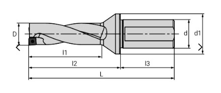 Чертеж корпуса сверла DT3.4800.B40.SP14