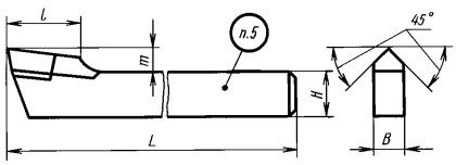 Чертеж резца ГОСТ 10046-72
