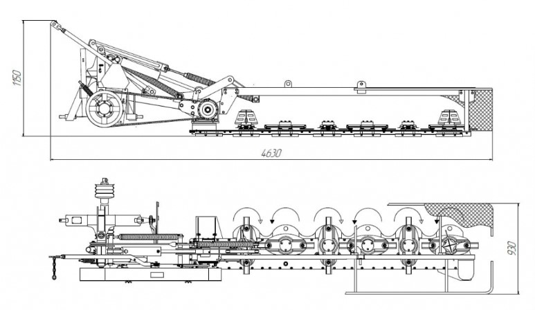 Схема размеров Косилка ротационная навесная АС-1