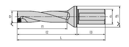 Чертеж корпуса сверла DT4.1400.B20.SP05