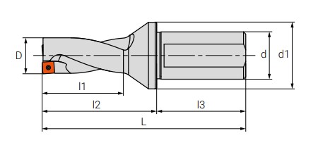 Чертеж корпуса сверла DT2.1450.B20.SP05