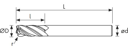 Чертеж фрезы CF445U-120.10R-H50C