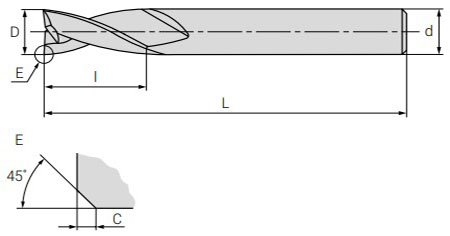 Чертеж фрезы G1-2FC-N