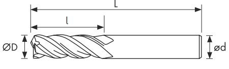 Чертеж фрезы CP435-080.200-P45C