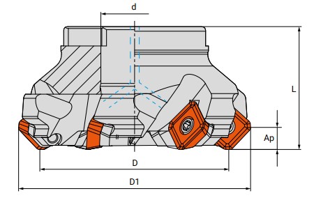 Чертеж корпуса фрезы M145.125B40.1212