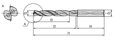 Чертеж сверла D2
