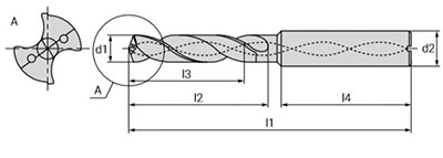 Чертеж сверла D1
